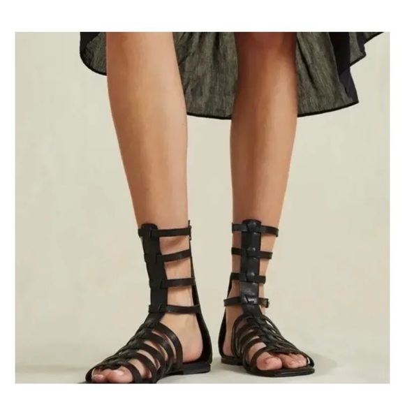 Jeffrey Campbell BLACK Women's Leather Top-2 Gladiator Sandal US 7 - Picture 3 of 5